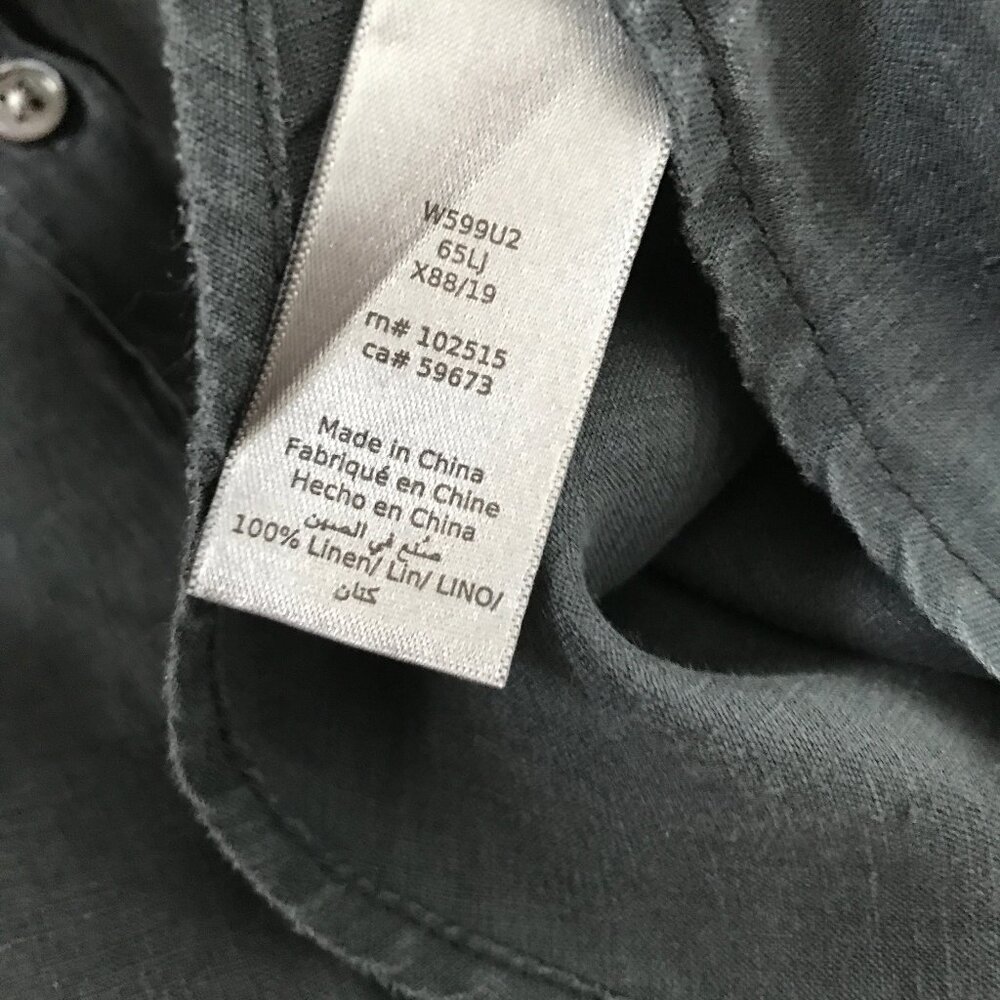 JOHN VARVATOS 100% LINEN GRAY SHIRT LONG SLEEVE MENS MEDIUM - Picture 5 of 9